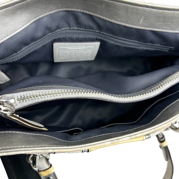 Coach Colette Canvas Signature Tan and  Yellow Accent Bag 16414 - Picture 6 of 8